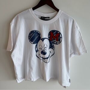 NWT Disney Mickey Mouse Semi-Cropped T-Shirt for Women by Her Universe Red/Blue